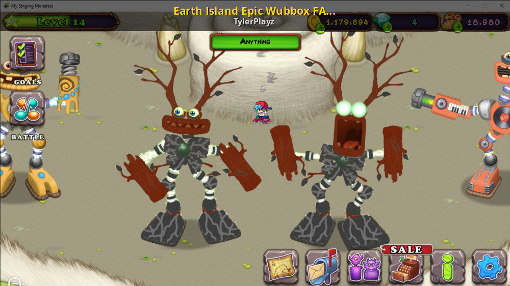 Fanmade epic wubbox on earth island