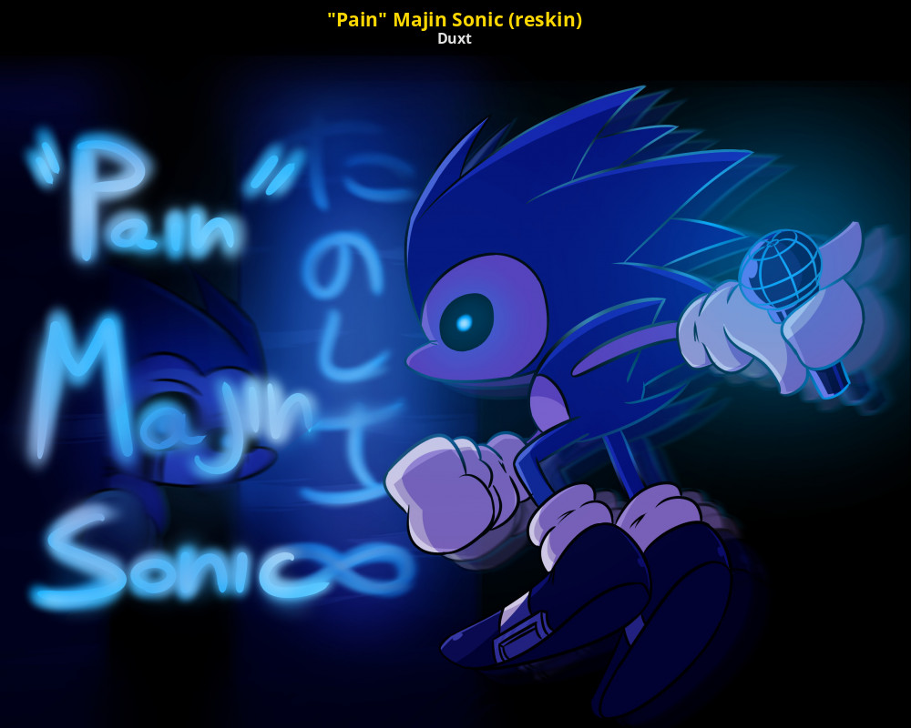 Pain Majin Sonic (reskin) [Friday Night Funkin'] [Mods]