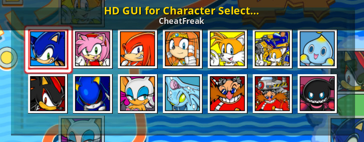 Hd Gui For Character Select Plus Sonic Adventure 2 Mods - how to position roblox guis to fit any screen resolution