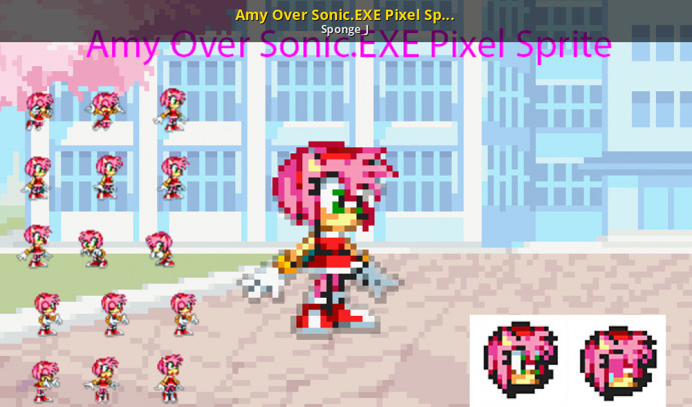 Amy Over Sonic.EXE Pixel Sprite [Friday Night Funkin'] [Mods]