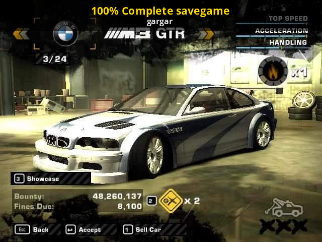 100% Complete savegame [Need for Speed: Most Wanted (2005)] [Mods]