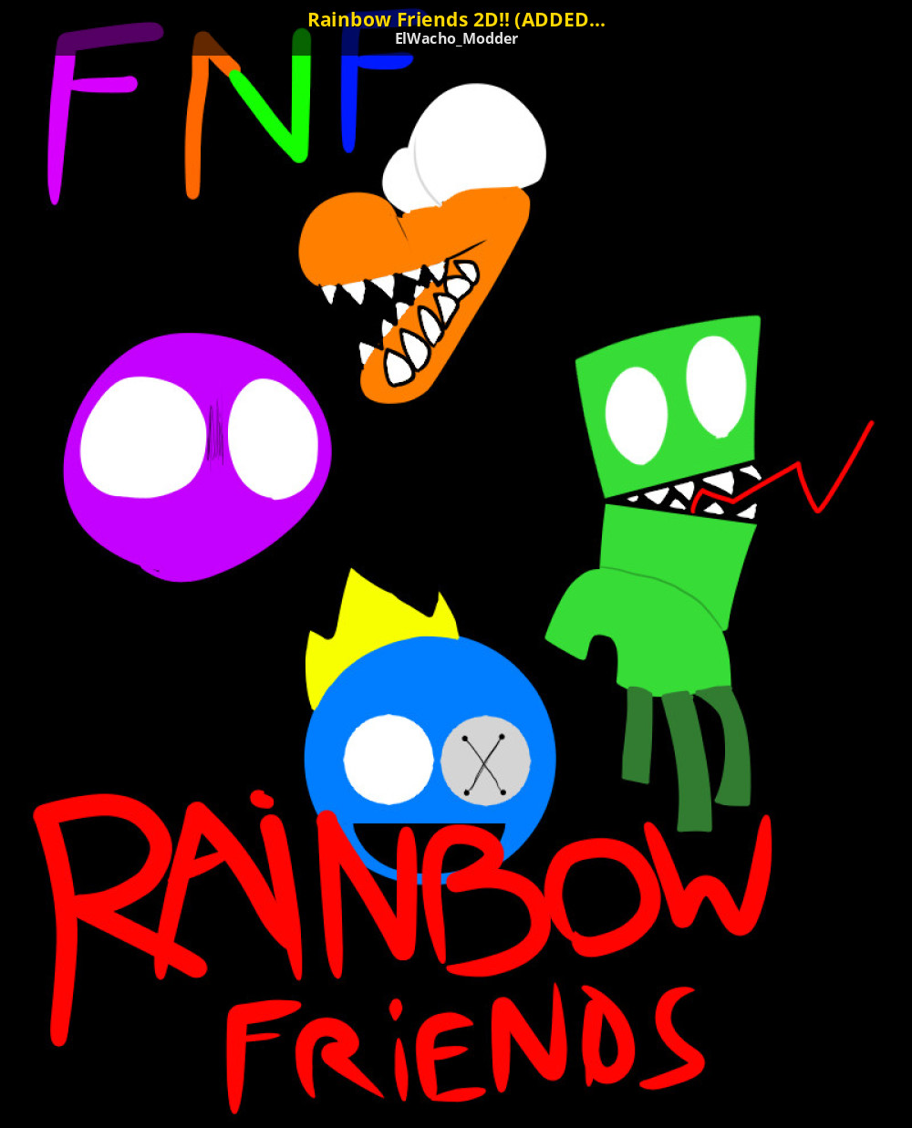 FNF Rainbow Friends But Pink, Yellow And Red Join in 