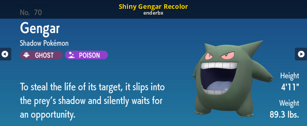 NOW THIS IS A GHOST! WHITE SHINY GENGAR! - Pokemon Shiny Recolor