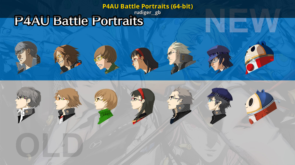 P4AU Battle Portraits (64-bit) [Persona 4 Golden PC (64 Bit)] [Mods]