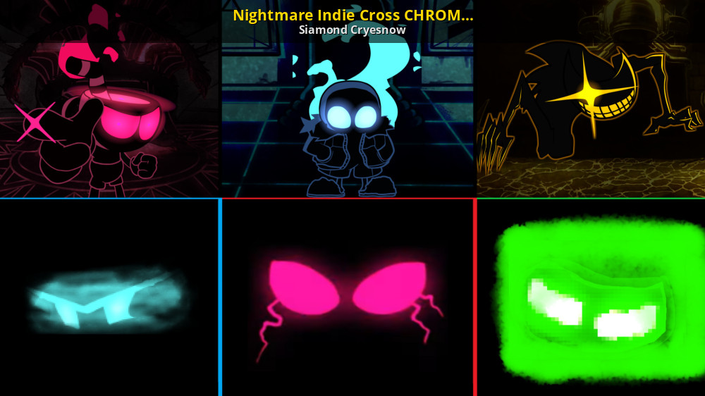 Fnf indie cross nightmares and player
